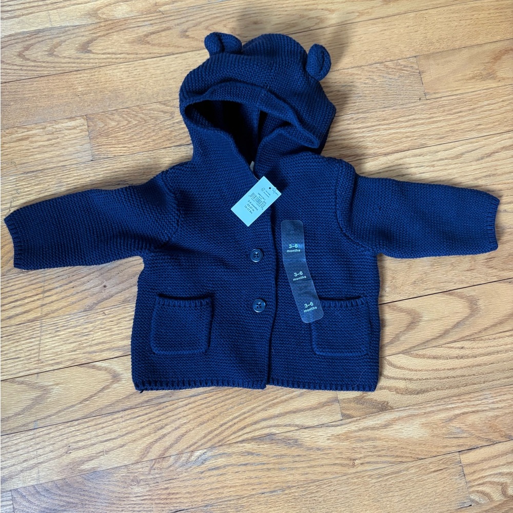 Gap infant bear ear cardigan 3-6 months